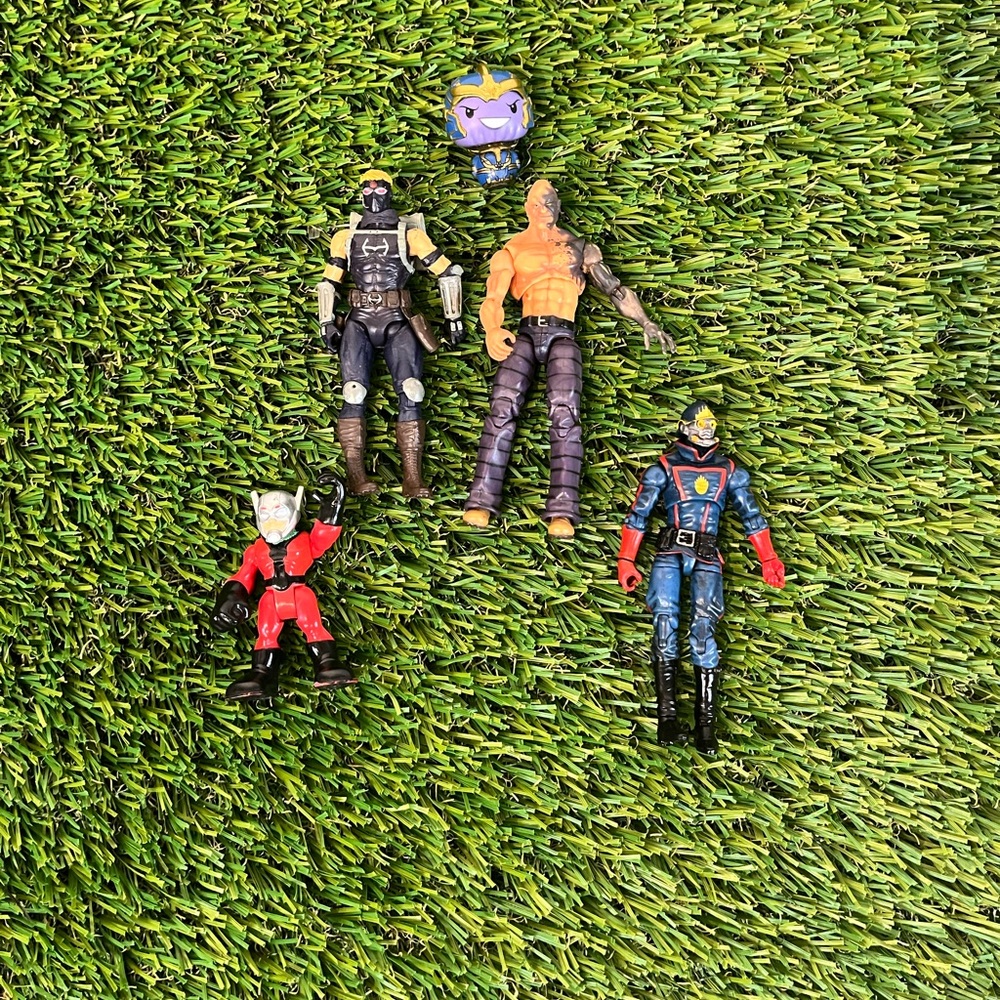 Lot of 5 Marvel Action Figures & Toys ABSORBING MAN Thanos Star Lord Ant Man